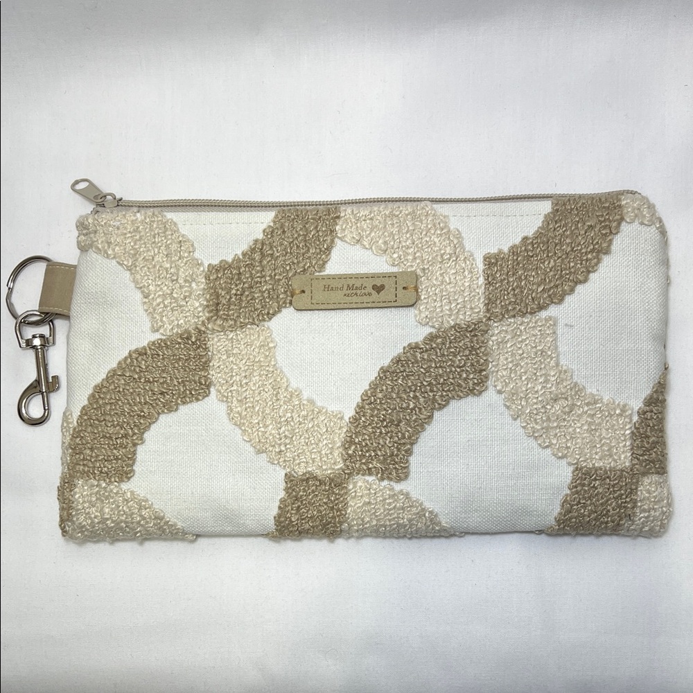 Handmade Beige and Cream Textured Clutch